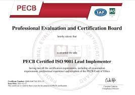 PECB Certified ISO 9001 Lead Implementer | Self-study training