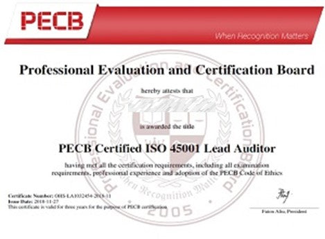 Formation certifiante PECB ISO 45001 Lead Auditor